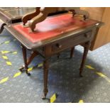 SMALL LEATHER TOP TABLE WITH DRAWER