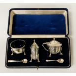 HM SILVER MAPPIN & WEBB CRUET SET - 7 OZS APPROX