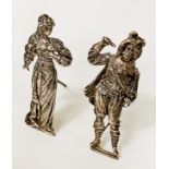 PAIR OF CONTINENTAL H/M SILVER MENU HOLDER FIGURES - 5 OZS APPROX