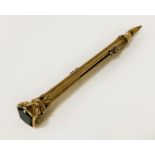 ANTIQUE RETRACTABLE FOUNTAIN PEN / PENCIL WITH JADE TOP