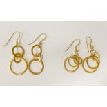 2 PAIRS OF GILT SILVER EARRINGS