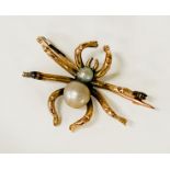 9CT GOLD TESTED SPIDER BROOCH - 2.9 GRAMS APPROX