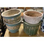 3 CERAMIC POTS & ANOTHER