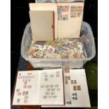 LARGE SELECTION OF VARIOUS STAMPS ON PAGES, ALBUMS INCLUDING HIGH VALUE - WORTH CHECKING