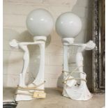 TWO ART DECO STYLE LAMPS - 44 CMS (H) APPROX