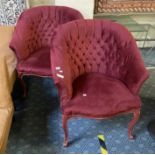 PAIR OF RED TUB CHAIRS