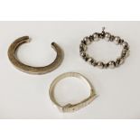 THREE 925 SILVER BRACELETS