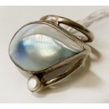 STERLING SILVER PEARL RING SIZE 0