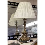 BRASS & MARBLE TABLE LAMP - 49CMS EXCLUDING HEIGHT OF SHADE