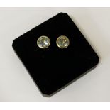 AQUAMARINE STERLING SILVER STUD EARRINGS