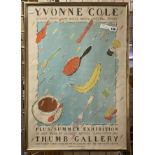 YVONNE COLE EXHIBITION POSTER PRINT - SIGNED 65CMS (H) X 45.5CMS (W) INNER FRAME