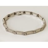 14CT WHITE GOLD BRACELET - APPROX 21 GRAMS WITH 14 DIAMONDS