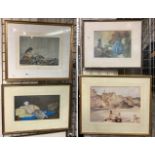 FOUR RUSSELL FLINT PRINTS - LARGEST 32CMS (H) X 44CMS (W) PIC ONLY