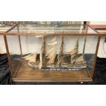 MODEL CLIPPER SHIP IN GLASS DISPLAY CASE - 45CMS (H) APPROX