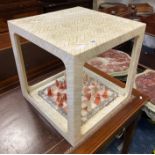 2 TIER TABLE WITH CHESS BOARD & PIECES