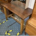 INDUSTRIAL LAB TABLE WITH JAPANESE IROKO TOP