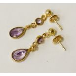 AMETHYST STUD DROP EARRINGS