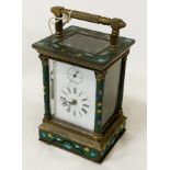 CLOISONNE CARRIAGE CLOCK 17.5CMS (H) APPROX