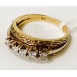 14CT GOLD & DIAMOND RING 5.7 GRAMS APPROX SIZE O