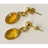 CITRINE GEMSTONE STUD EARRINGS