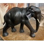 LEATHER ELEPHANT FIGURE 49.5CMS (H) APPROX