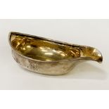 HM SILVER PAP BOAT BY JOHN EMES C1805 - INSCRIBED M.R 2 OZS APPROX