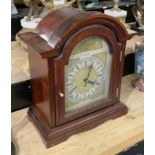 C WOOD & SON WOODEN MANTLE CLOCK 36CMS (H) APPROX