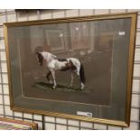 FRAMED, GLAZED & SIGNED J.RYNHART CHALK DRAWING 36CMS (H) X 52.5CMS (W) PICTURE ONLY