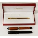 CARTIER BALLPPOINT PEN & TWO OTHER PENS