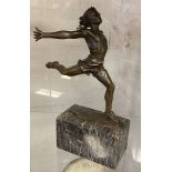 BRONZE DANCER ON MARBLE BASE 27CMS (H) APPROX