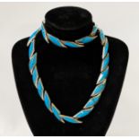 TURQUOISE & SILVER NECKLACE & BRACELET