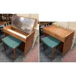 TEAK DRESSING TABLE & STOOL