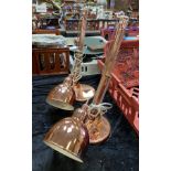 PAIR OF COPPER EFFECT ADJUSTABLE LAMPS