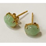 14CT GOLD & JADE STUD EARRINGS