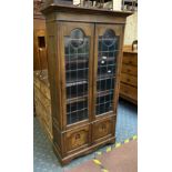 OAK GLAZED DISPLAY CABINET - AS FOUND