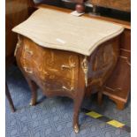 MARBLE TOP INLAID COMMODE