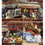 4 TRAYS OF VINTAGE TOYS