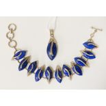 LAPIS LAZULI & SILVER BRACELET & PENDANT