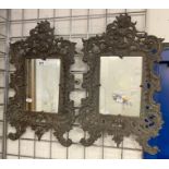 PAIR OF METAL MIRRORS 53CMS (H) X 34CMS (W) APPROX