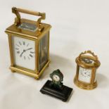 BRASS MANTLE CLOCK WITH TWO OTHERS