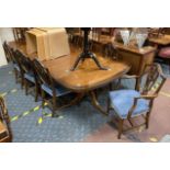 DINING TABLE & EIGHT CHAIRS