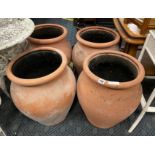 4 MEDIUM TERRACOTTA POTS