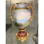 NEO CLASSICAL HAND PAINTED URN WITH GILDED TRIM - 20CM