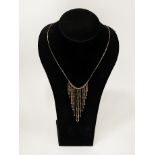 18CT GOLD ITALIAN TASSEL NECKLACE - 8.8 GRAMS APPROX