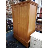 OAK DOUBLE WARDROBE WITH DRAWER