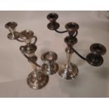 PAIR OF TALL SILVER CANDELABRA - 30.5 CMS (H) APPROX