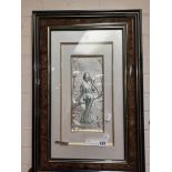 925 SILVER FRAMED NEO CLASSICAL PLAQUE - 29 X 12 CMS PLAQUE ONLY