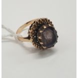 9CT GOLD AMETHYST RING - SIZE M - APPROX 3.7 GRAMS