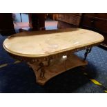 ONYX & BRASS TWO TIER COFFEE TABLE