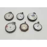 SIX SILVER POCKET WATCHES